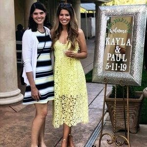 ASTR the Label, Lace Midi Dress, Yellow, S